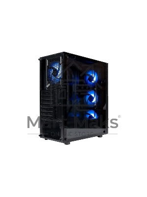 Компьютерный корпус ATX Eurocase A85 4ARGB черный без БП закаленное стекло USB 3.0