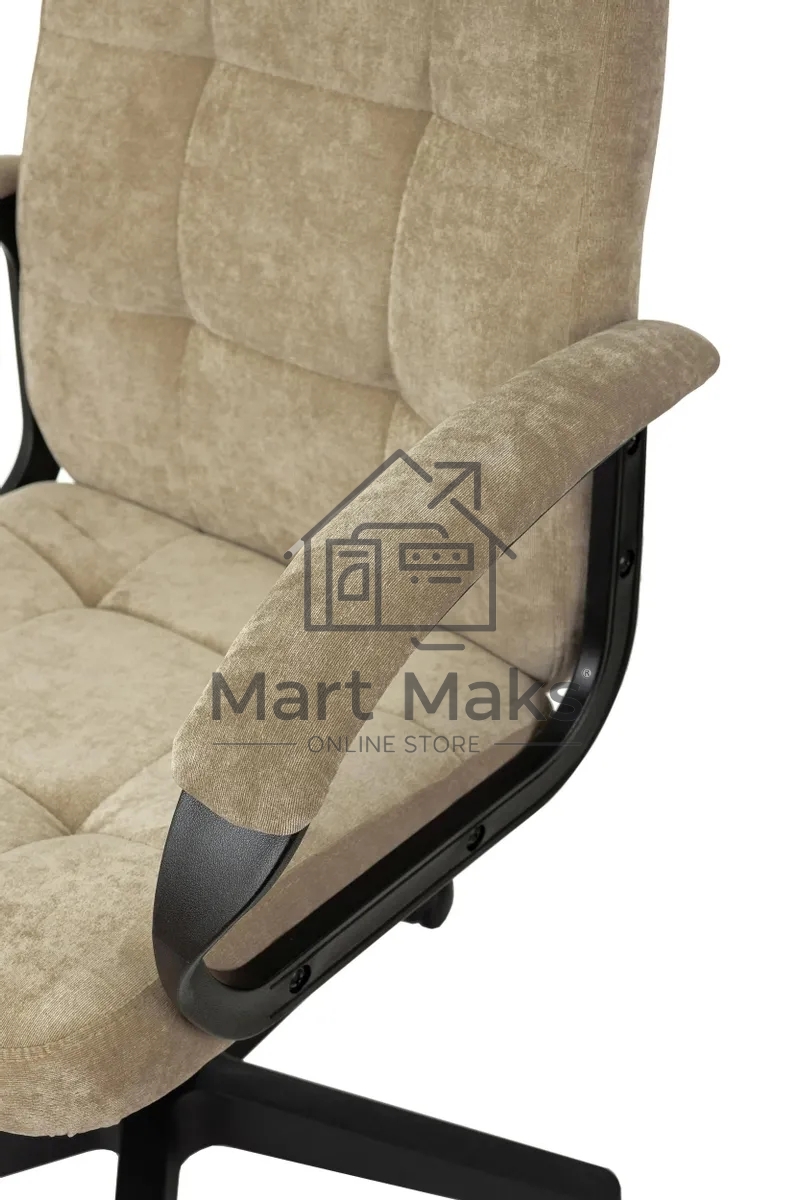 Кресло руководителя Бюрократ CH 002 Fabric Light-21 песочный, крестов. пластик