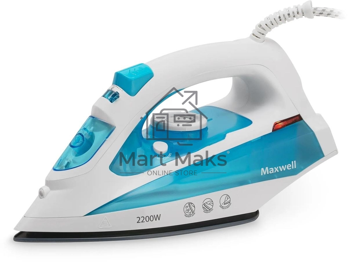 Утюг Maxwell MW-3055B белый/голубой 2200W