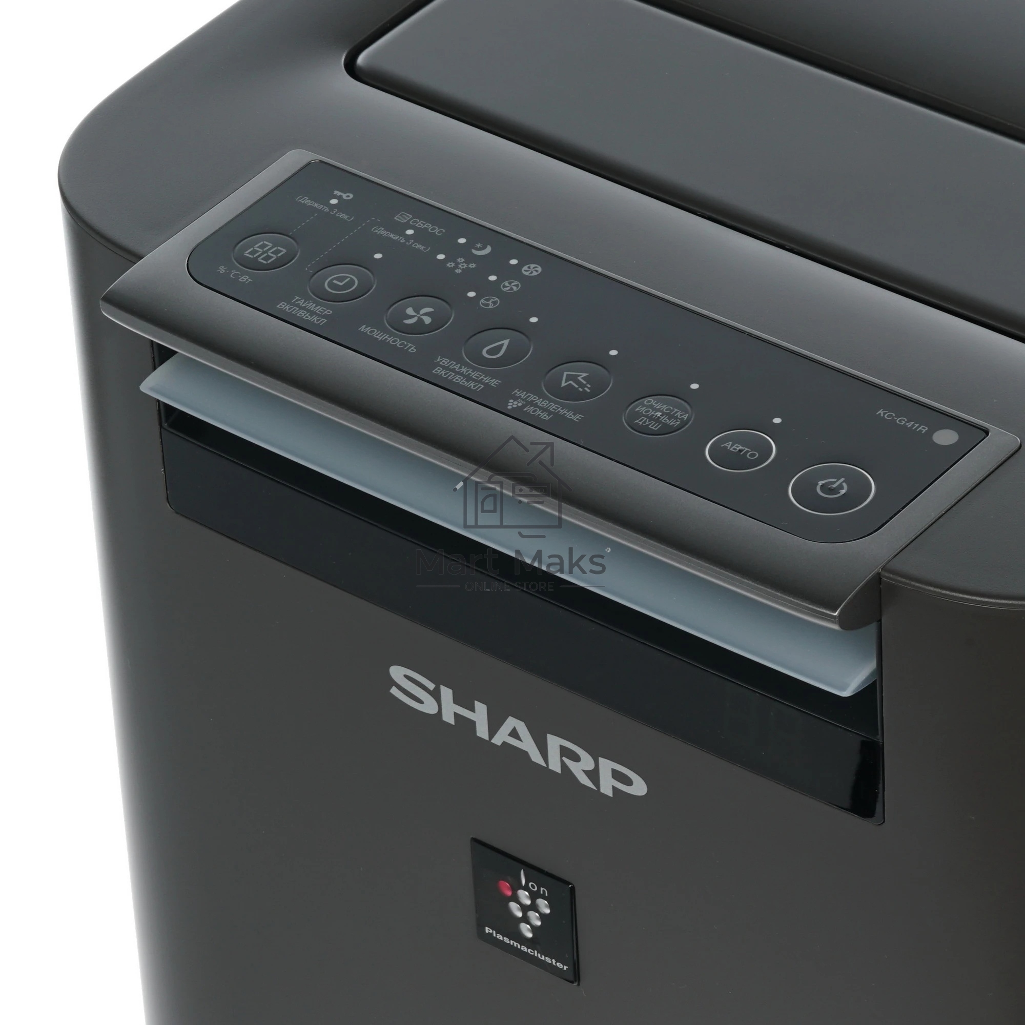 Климатический комплекс Sharp KC-G41RH черный, 28 м², 2.5 л, HEPA-фильтр, ионизация Plasmacluster, гигростат