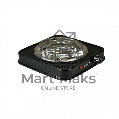 Плита настольная электрическая Blackton Bt HP102B чёрный, 1 кВт, ТЭН, конфорки - 1, нержавеющая сталь, поворотные переключатели
