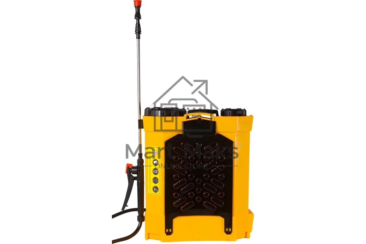 Опрыскиватель аккумуляторный Huter SP-12AC, аккумуляторный, ранцевый, 12л, желтый/черный