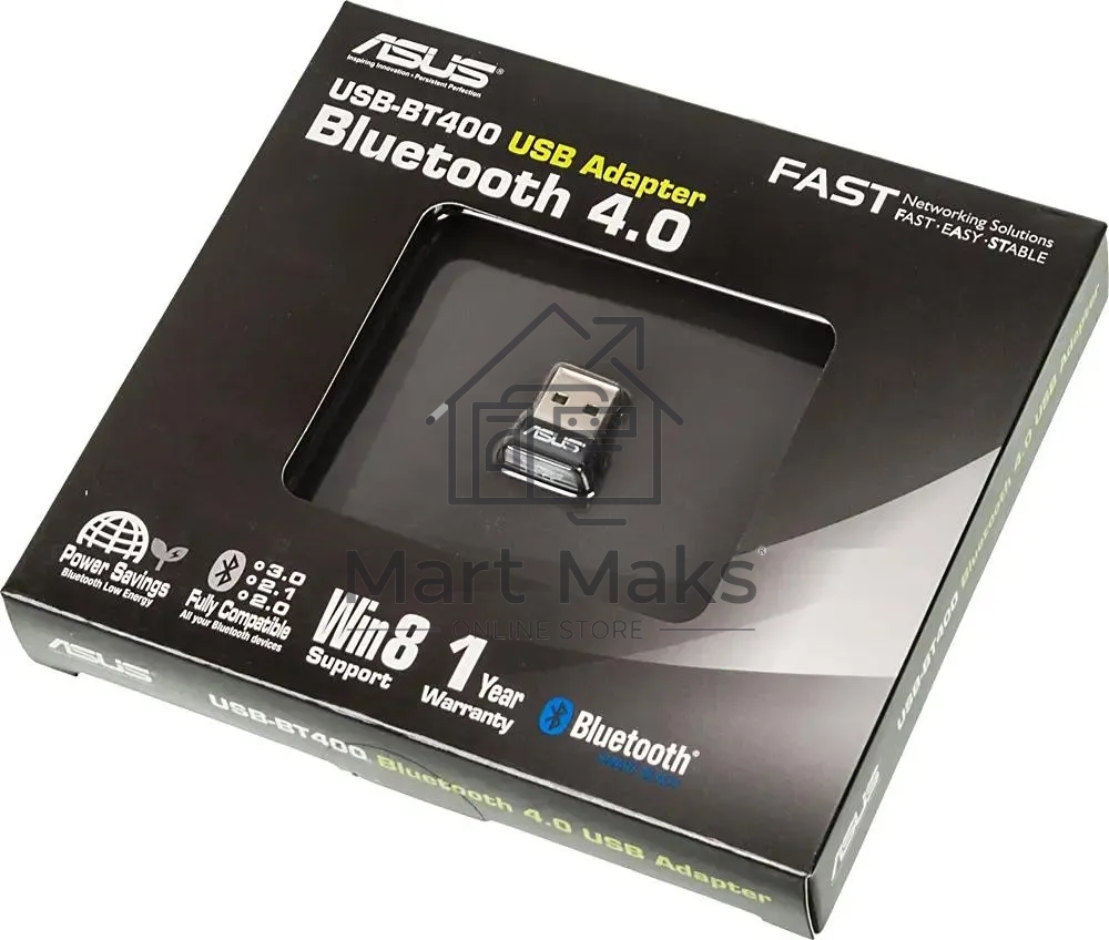 Сетевой адаптер Bluetooth ASUS USB-BT400 USB 2.0, 3 Мбит/с, радиус 10 м