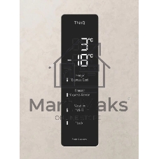 Холодильник LG GC-B459AEMW бежевый двухкамерный 234/110л морозилка снизу, No Frost