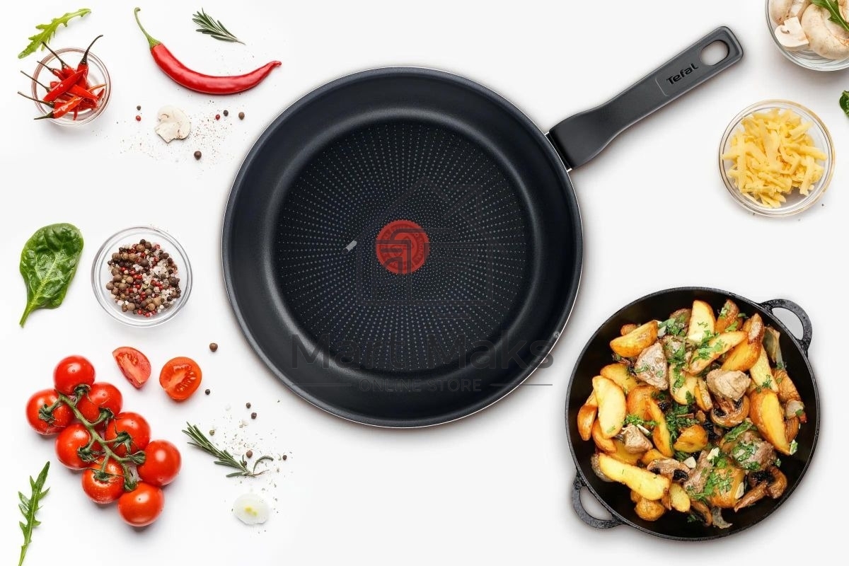 Сковорода Tefal Force 4218028 круглая 28см покрытие: антипригарное ручка несъемная (без крышки) черный (9100048317)