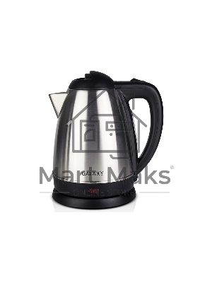 Чайник электрический Galaxy GL 0304 серый, металл, 2000 Вт, 1.8 л, съемный фильтр, шкала уровня воды