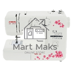 Швейная машина Janome MX 55 белый/розовый, электромеханическая, вертикальный качающийся, 15 операций, петля полуавтомат