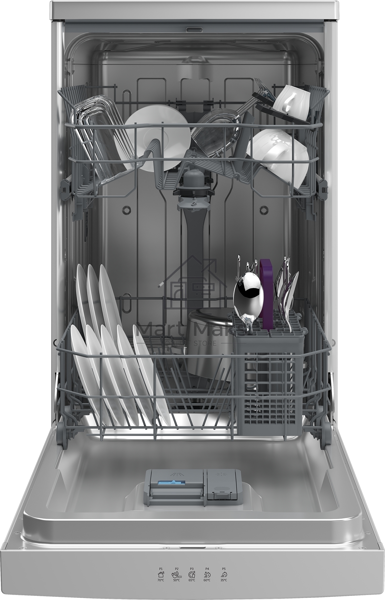 Посудомоечная машина Beko BDFS15020S, серебристая, 44.8 см, 10 компл., 49 дБ, класс A