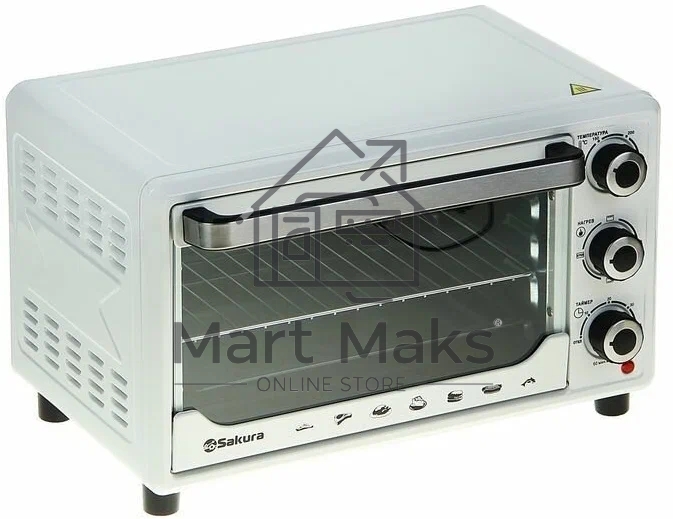 Мини-печь Sakura SA-7000WP 27л, духовка 1500Вт, механ.управление, белый