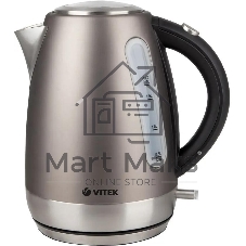Чайник электрический Vitek VT-7025 (ST) 1850-2200 Вт/Макс объем 1.7 л/Корпус из нерж стали.Скрытый нагр элемент