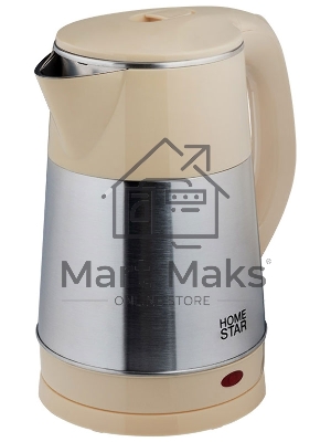 Чайник электрический HOMESTAR HS-1055 2,3 л, 1500 Вт, нержавеющая сталь/бежевый