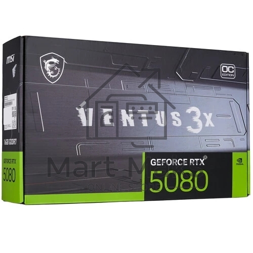 Видеокарта MSI PCIE16 RTX5080 16GB RTX 5080 16G VENTUS 3X PLUS