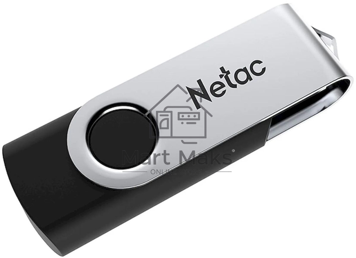 Флешка USB R/W R/W Netac U505 8Gb USB2.0, черный и серебристый NT03U505N-008G-20BK