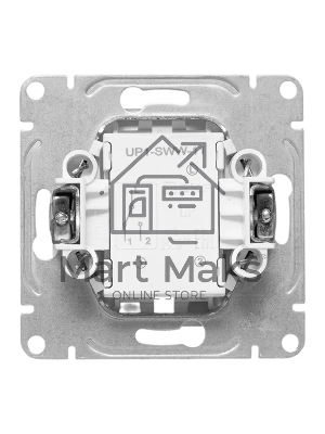 Механизм выключателя EKF UP1-SWW-11 одноклавишный, проходной, белый Эпика