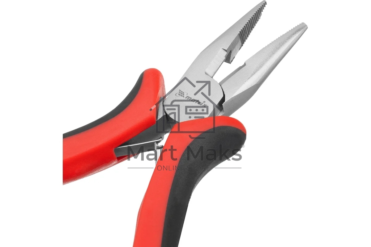 Длинногубцы Matrix mini 130 мм Ni прямые, авторазжим, двухкомпонентные рукоятки