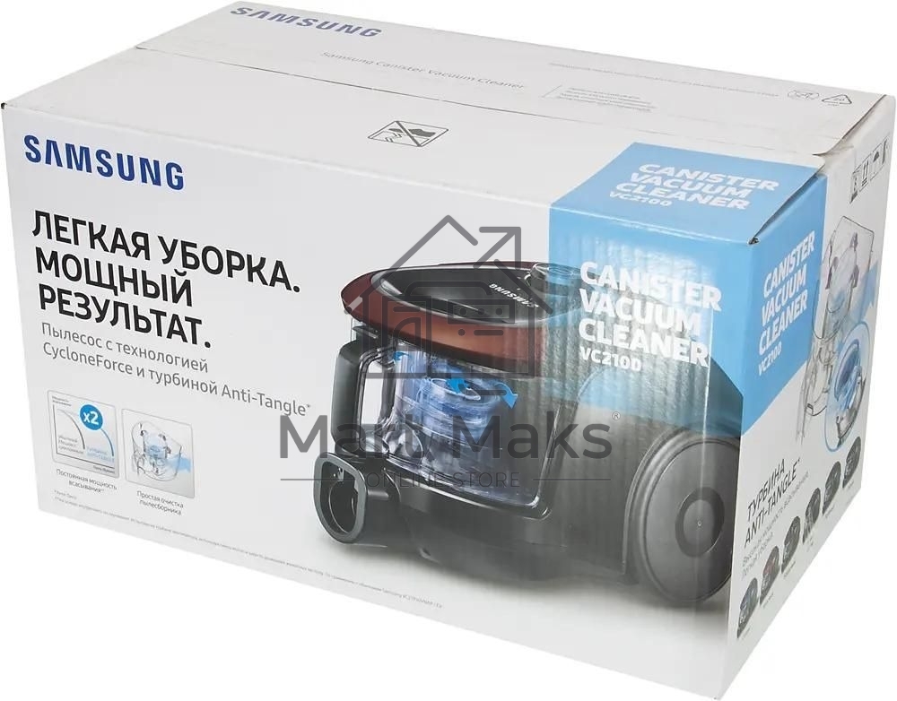 Пылесос Samsung VC18M21C0VN/EV зеленый/черный, 380/1800 Вт, уборка сухой, пылесборник контейнер 1.5 л