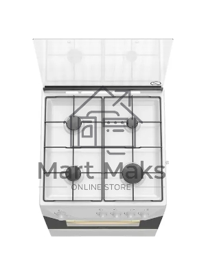 Плита газовая Darina 1D GM141 007 W белый, конфорок 4 шт, духовка 50 л, 60 см x 85 см x 60 см