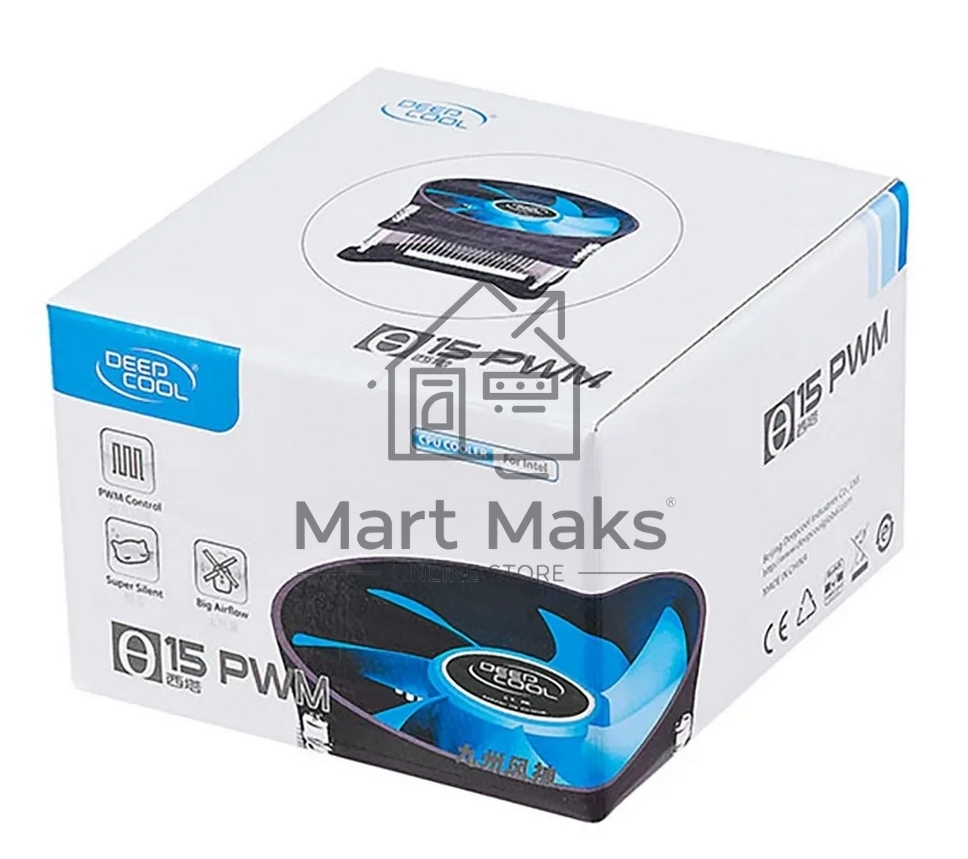 Кулер DEEPCOOL T15P OTDP-ICAS-T15P черный/синий 100мм алюминий 2800rpm 36db 4-pin 65W 46мм