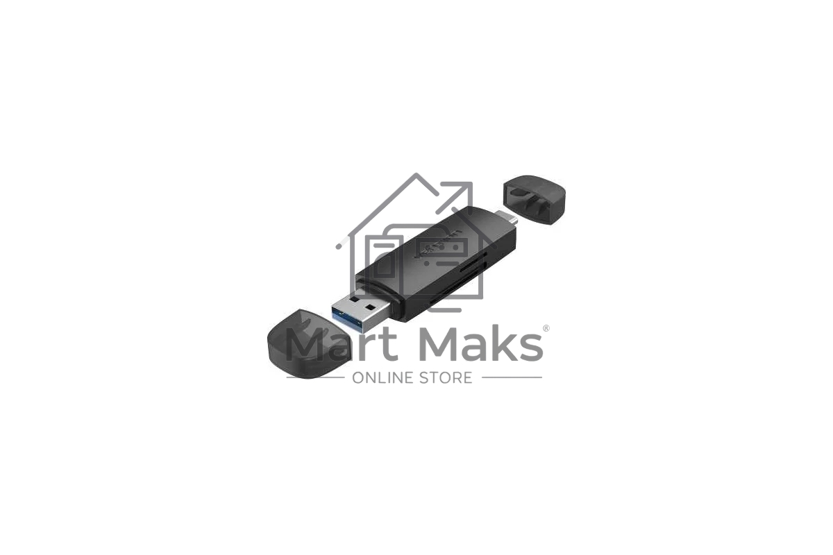 Картридер Vention USB 3.0 A+C (SD+TF) черный