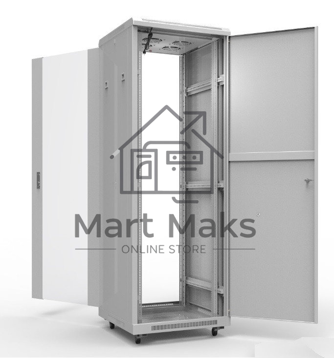 Шкаф серверный NTSS Премиум NTSS-R47U60100GS, напольный 47U 600x1000мм пер.дв.стекл металл 900кг серый 2210мм IP20