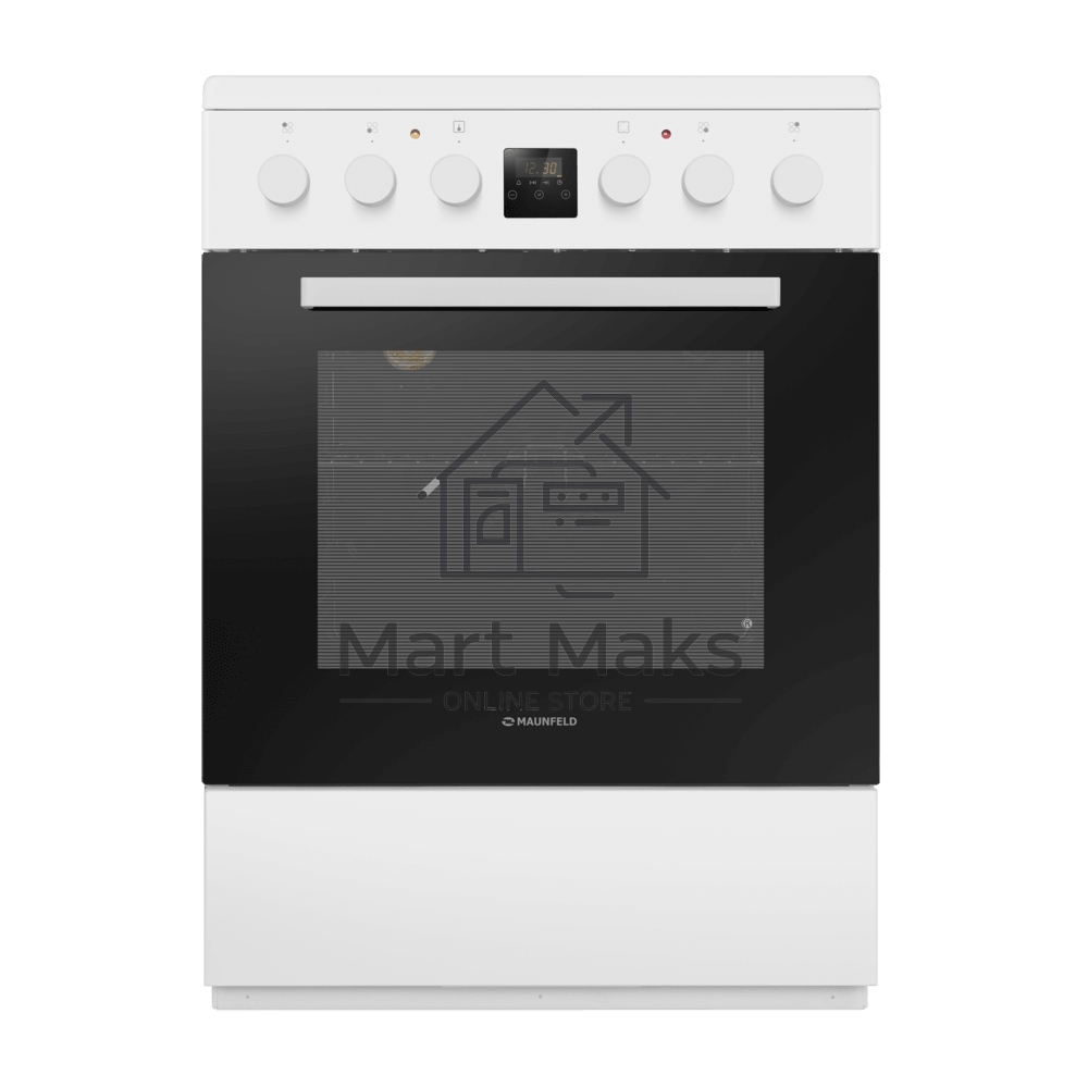 Плита электрическая Maunfeld MEC67CW08TD белый, конфорок 4 шт, духовка 59 л, 60 см x 85 см x 60 см