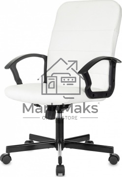 Кресло офисное Бюрократ Triest белый эко.кожа крестов. металл черный