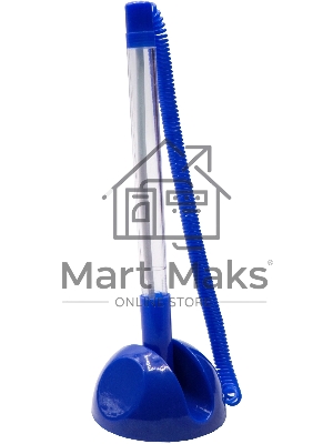 Ручка шариковая Silwerhof Eco синий d=0.7мм, синие чернила, индивмдуальный пакет с европодвесом, на подставке, сменный стержень, линия 0.5мм