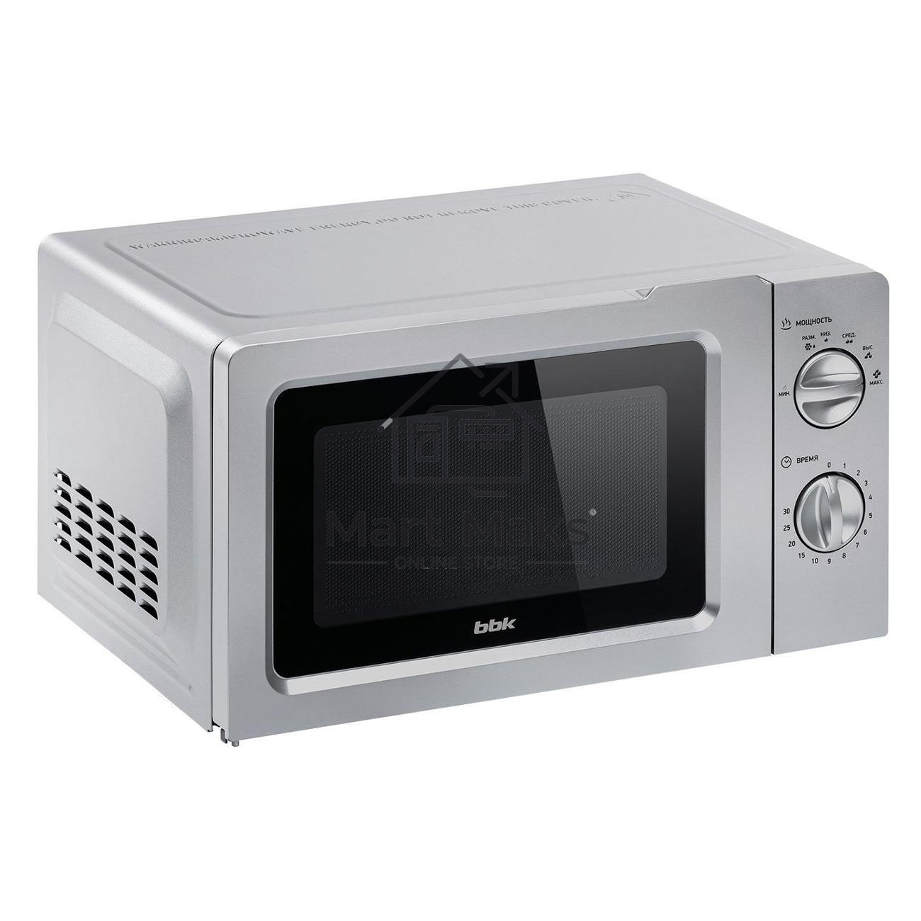 Микроволновая печь BBK 17MWS-784M/B серебристый, 17 л, 700 Вт, переключатели - поворотный механизм