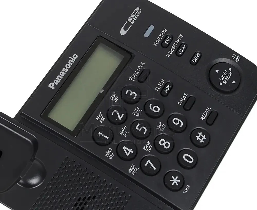Телефон проводной Panasonic KX-TS2356RUB черный АОН,Caller ID,ЖКД,блокировка набора,выключение микрофона