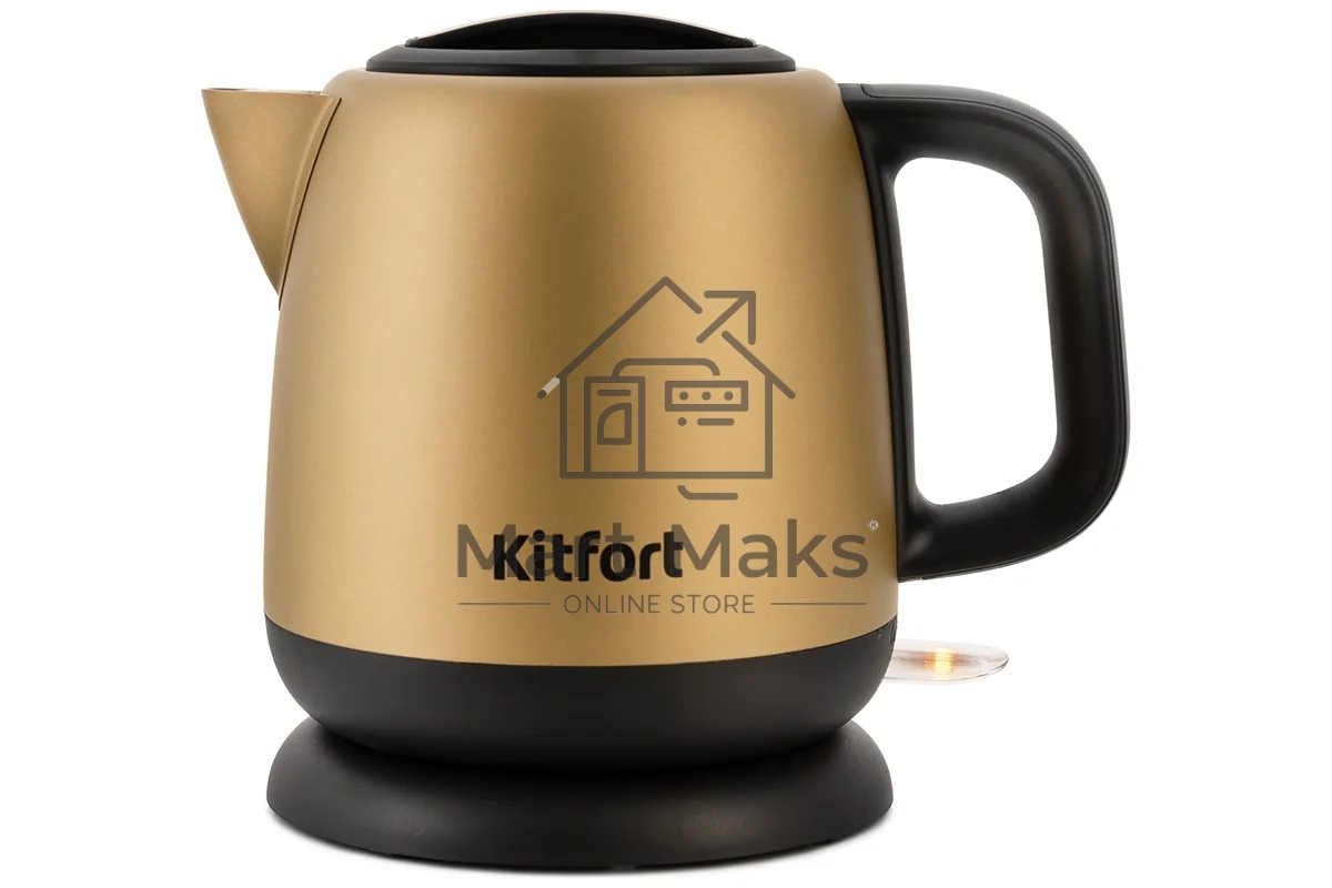 Чайник электрический Kitfort KT-6111 1л. 1630Вт золотистый/черный (корпус: нержавеющая сталь)