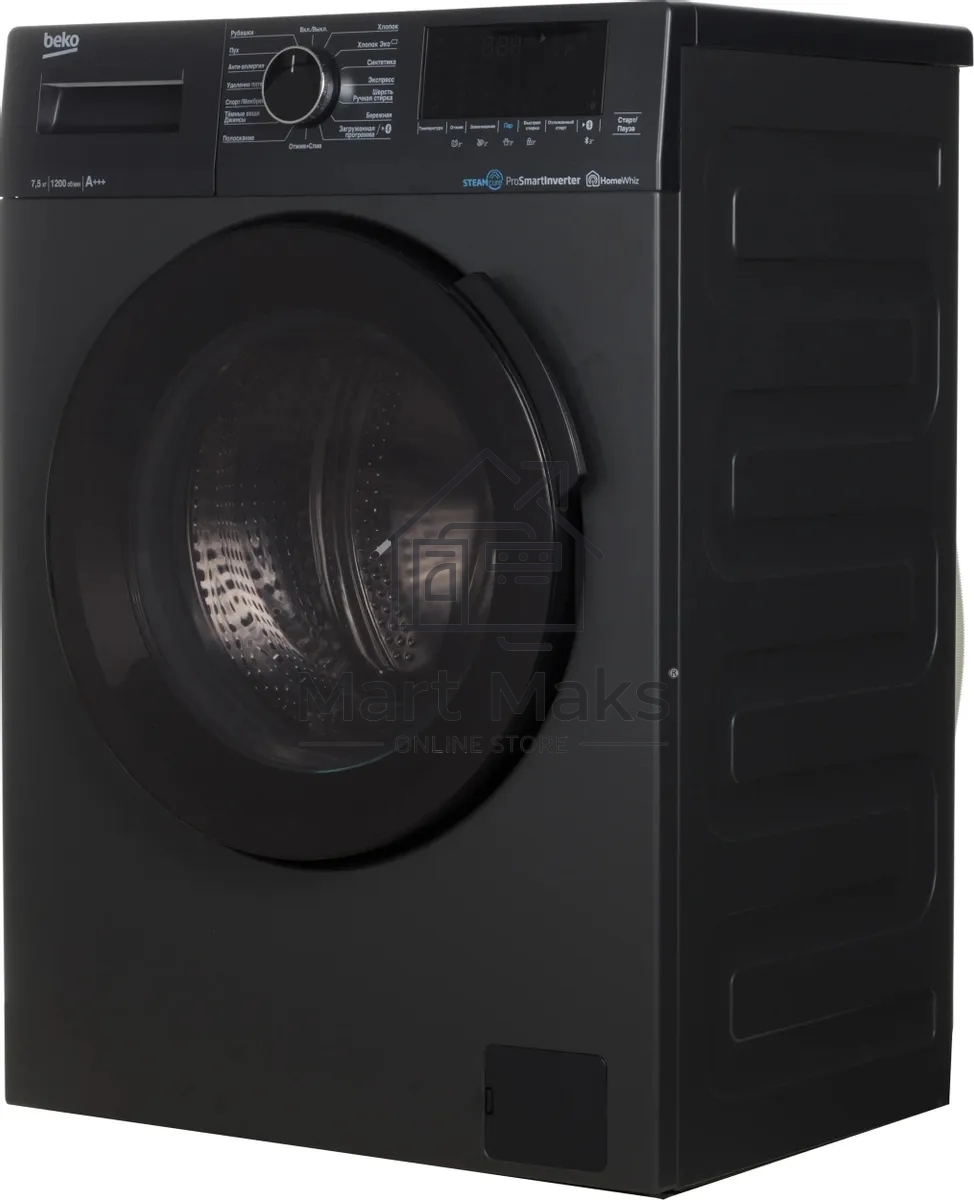 Стиральная машина Beko WSPE7H616A темно-серый, загрузка фронтальная 7,5 кг, 1200 об/мин., класс: А