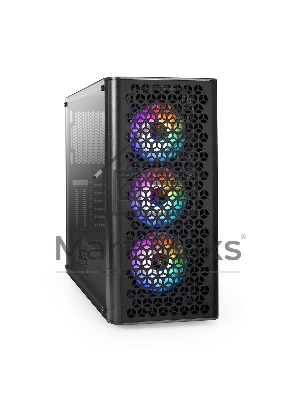 Компьютерный корпус Miditower ExeGate EVO-9202-NPX500 (ATX, БП 500NPX с вент. 12 см, с окном, 1*USB+1*USB 3.0, аудио, 3 вент. 12см с RGb подсветкой)