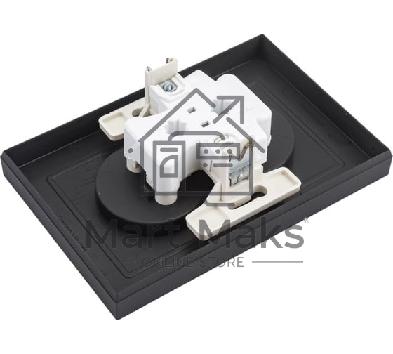 Розетка 2-м AtlasDesign без заземл. 16А в сборе карбон SchE ATN001020