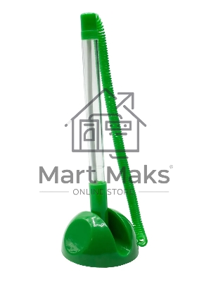 Ручка шариковая Buro 1609331 зеленый, d=0.7мм, синие чернила, индивидуальный пакет с европодвесом, на подставке, сменный стержень, линия 0.5мм, круглая