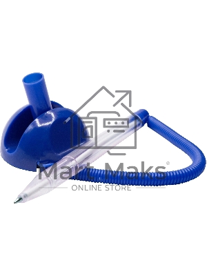 Ручка шариковая Silwerhof Eco синий d=0.7мм, синие чернила, индивмдуальный пакет с европодвесом, на подставке, сменный стержень, линия 0.5мм