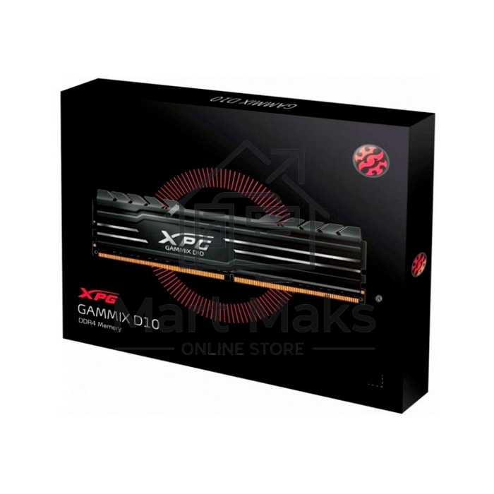 Оперативная память XPG Gammix D10, DDR4, 16GB (2x8GB), 3200MHz, CL16, UDIMM, с радиатором, черный