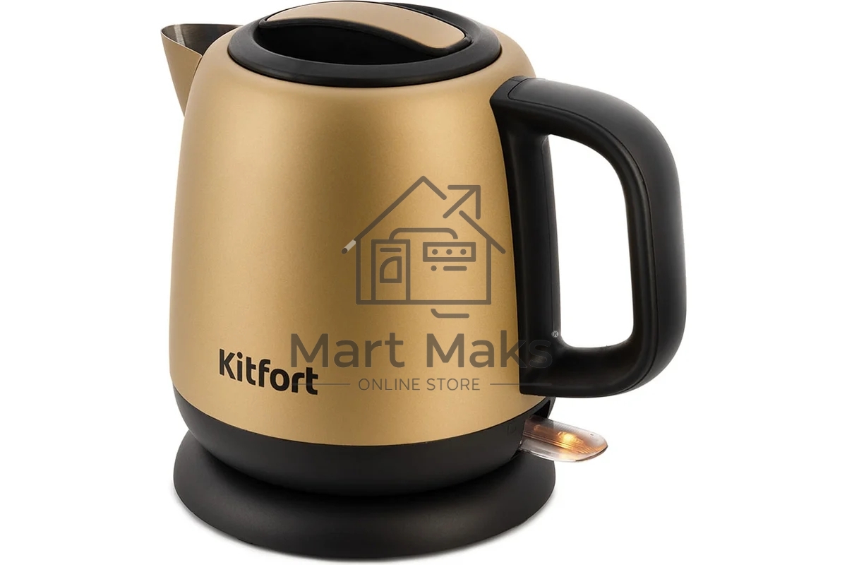 Чайник электрический Kitfort KT-6111 1л. 1630Вт золотистый/черный (корпус: нержавеющая сталь)
