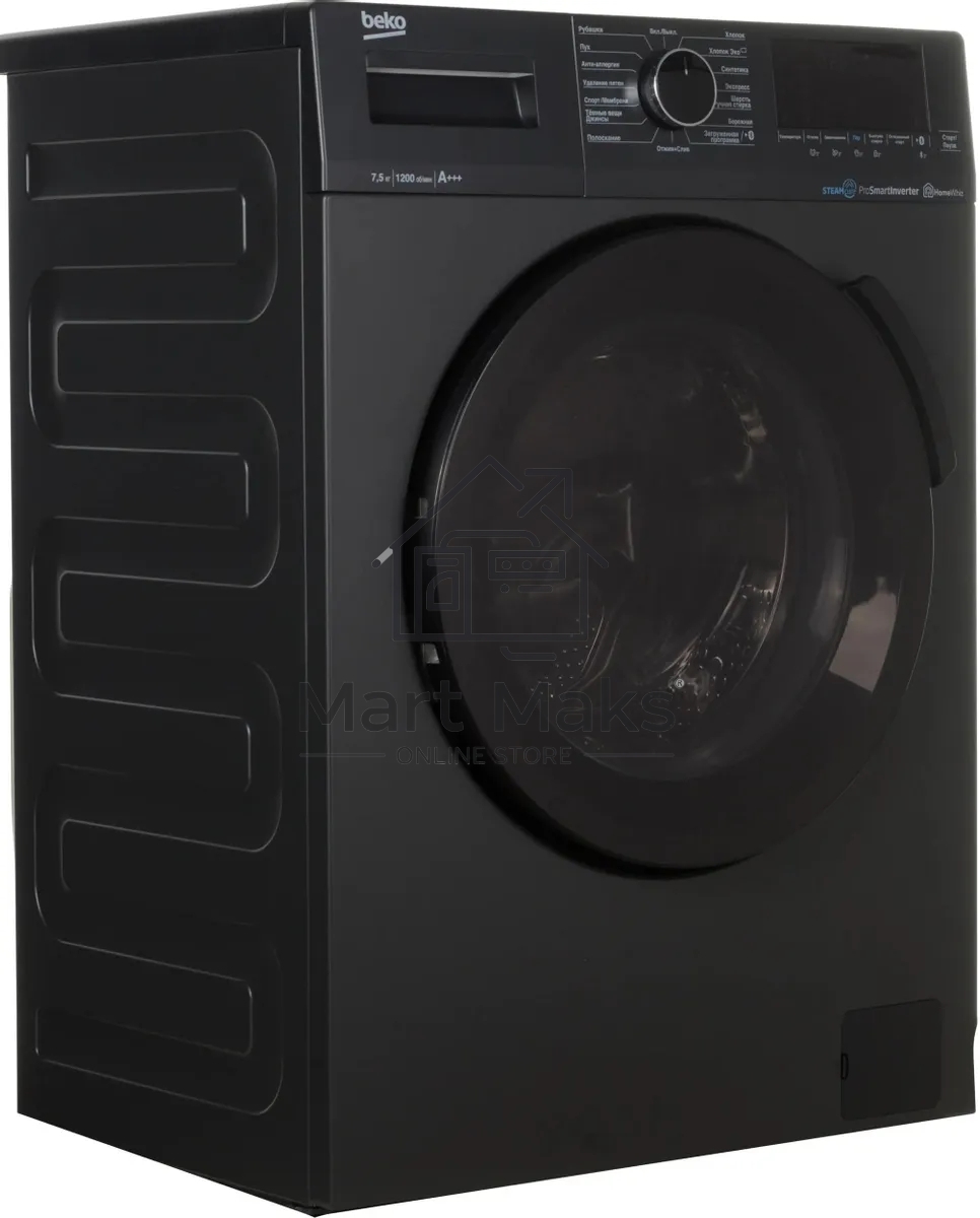 Стиральная машина Beko WSPE7H616A темно-серый, загрузка фронтальная 7,5 кг, 1200 об/мин., класс: А