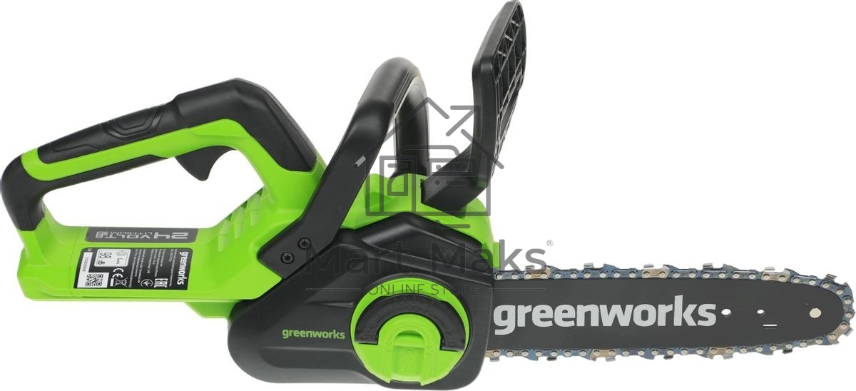 Цепная пила аккумуляторная GreenWorks G24CS25K4, 24V, 25см, c АКБ 4Ач и ЗУ (2007707UB)