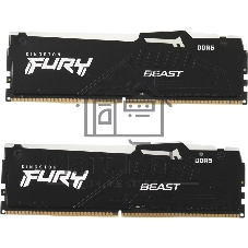Оперативная память Kingston Fury Beast, DDR5, 32GB (2x16GB), 5200MHz, CL40, DIMM, с радиаторами, RGB, черный