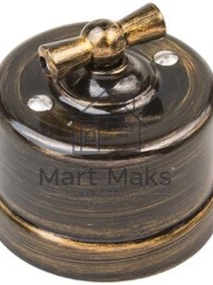 Выключатель проходной поворотный Bironi B1-201-25 1-кл. ОП Лизетта 10А IP20 ретро 4 полож. ABS-пластик бронза