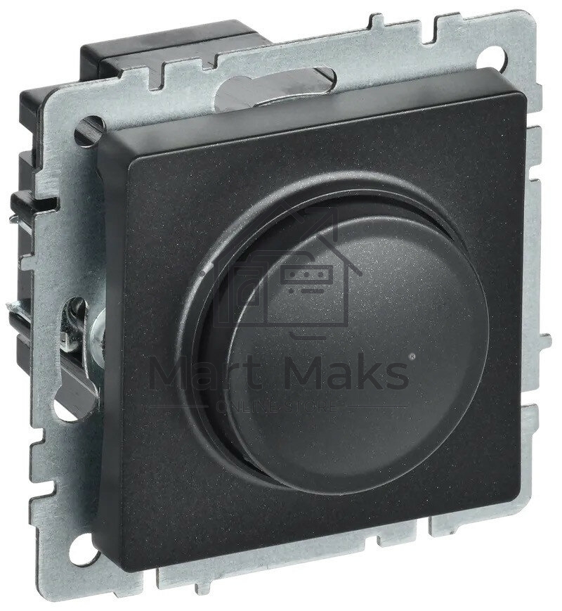 Светорегулятор поворотно-нажимной IEK Brite СС10-1-0-БрЧ (BR-D20-0600-K02) 600 Вт черный