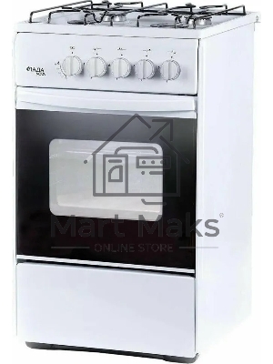 Плита газовая Лада Nova RG 24042 W белый, конфорок 4 газовых, духовка 50 л, 50 см x 85 см x 60 см