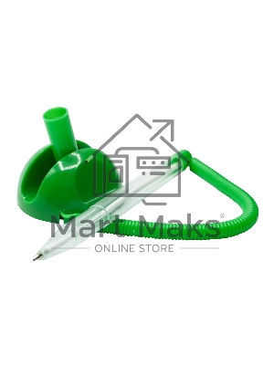 Ручка шариковая Buro 1609331 зеленый, d=0.7мм, синие чернила, индивидуальный пакет с европодвесом, на подставке, сменный стержень, линия 0.5мм, круглая