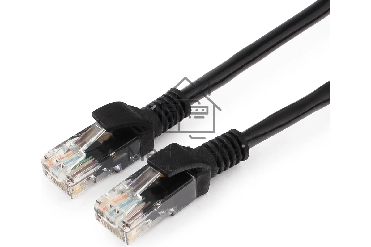 Патч-корд UTP Cablexpert PP12-15M/BK cat.5e, 15м, литой, многожильный, черный