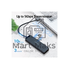 USB-концентратор Vention CHLBB, USB 3.0, USB 4 порта, USB