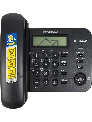 Телефон проводной Panasonic KX-TS2356RUB черный АОН,Caller ID,ЖКД,блокировка набора,выключение микрофона
