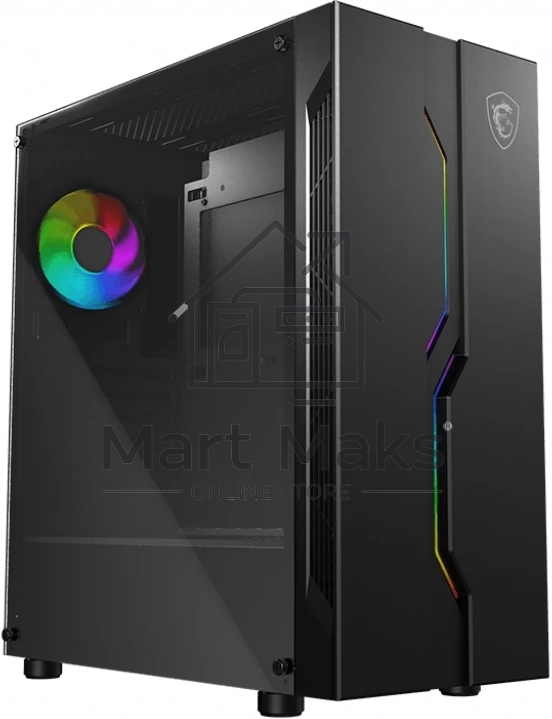 Компьютерный корпус MSI MAG VAMPIRIC 010X / mid-tower, ATX, tempered glass side panel, A-RGB hub / 1x 120mm A-RGB fan inc. / MAG VAMPIRIC 010X