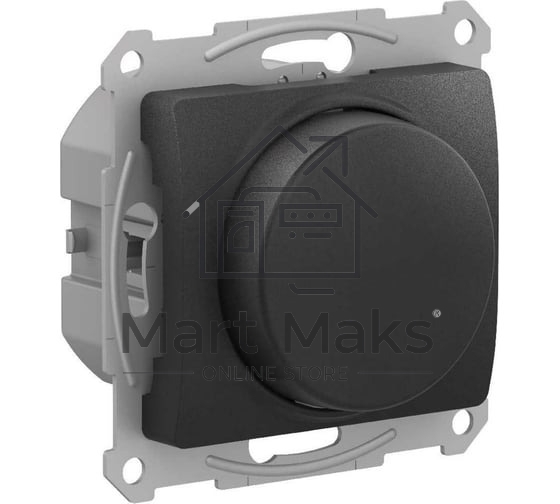 Светорегулятор (диммер) SE Glossa антрацит, повор-нажим, LED, RC, 400 Вт, мех.