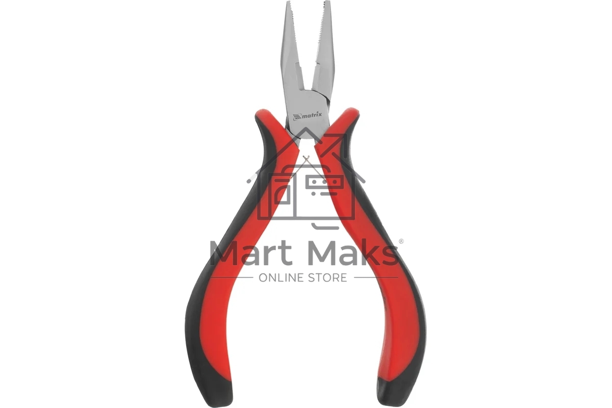 Длинногубцы Matrix mini 130 мм Ni прямые, авторазжим, двухкомпонентные рукоятки